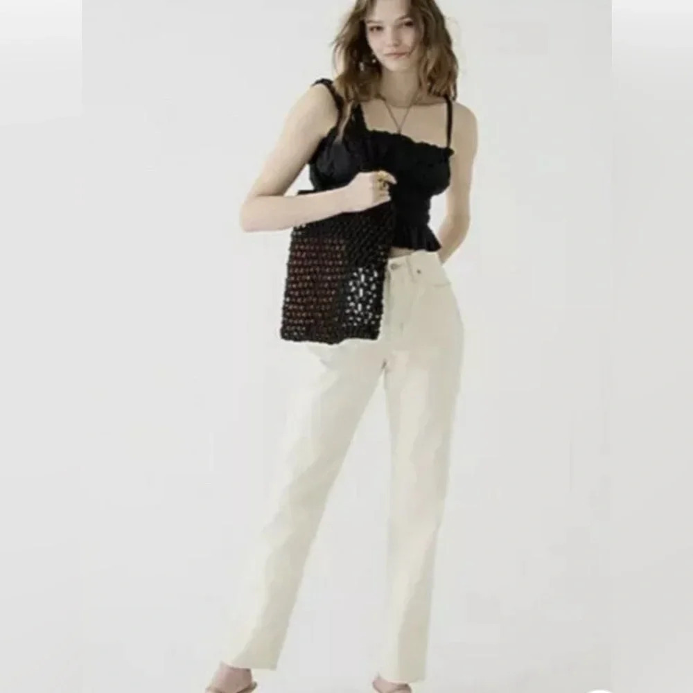 J.Crew High-rise full-length '90s classic straight-fit jean in ecru Size 23